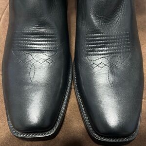 Men's Black Leather Western Square-Toe Boots Cody James Square Toe